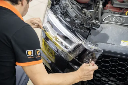 Защита фар Audi полиуретановой плёнкой - фотография 2
