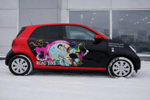 Smart Fortwo - яркое брендирование в велосипедной тематике - фотография 5