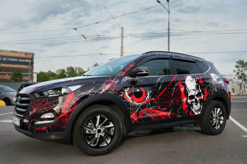 Виниловый дизайн и защита полиуретановой плёнкой Hyundai Tucson — фотография 1