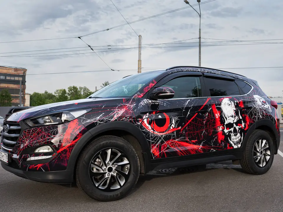 Виниловый дизайн и защита полиуретановой плёнкой Hyundai Tucson - фотография 1